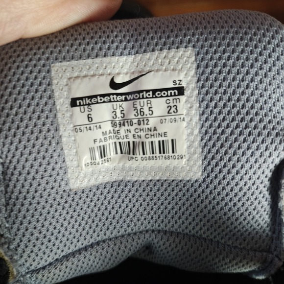 Air Revolution Sky Hi Hidden Wedge Sneakers Black Volt 599410-012 Women's US 6 - Picture 6 of 6